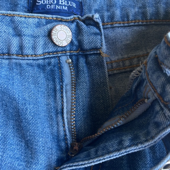 Girls Soho Blue Denim cargo jeans - Picture 4 of 5